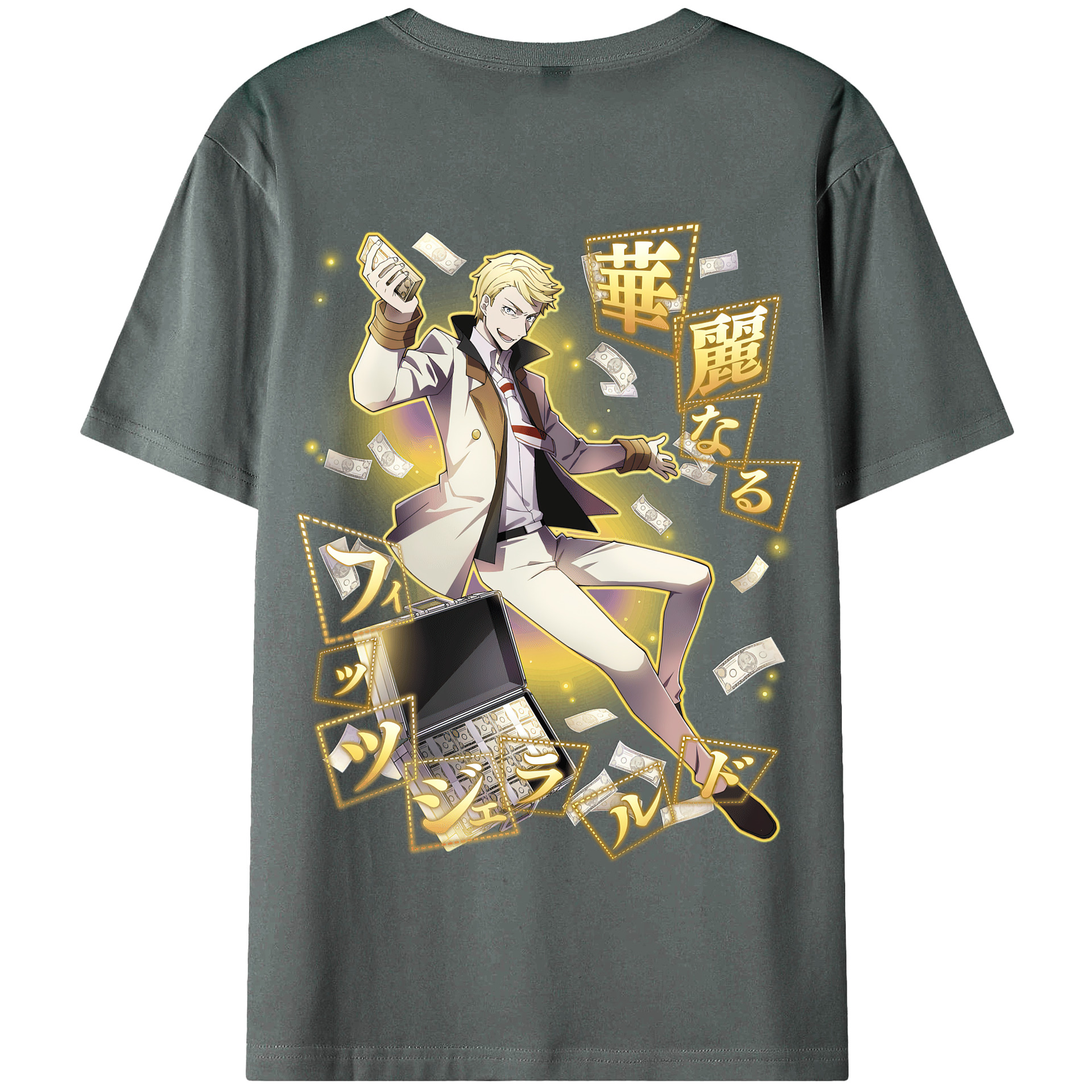 （画像用） 文豪ストレイドッグス Bungo Stray Dogs 綿100％半袖Tシャツ（背面プリント）